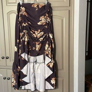 Scarlet Darkness Women's Gothic Steampunk Skirt Victorian High-Low Bustle Skirt